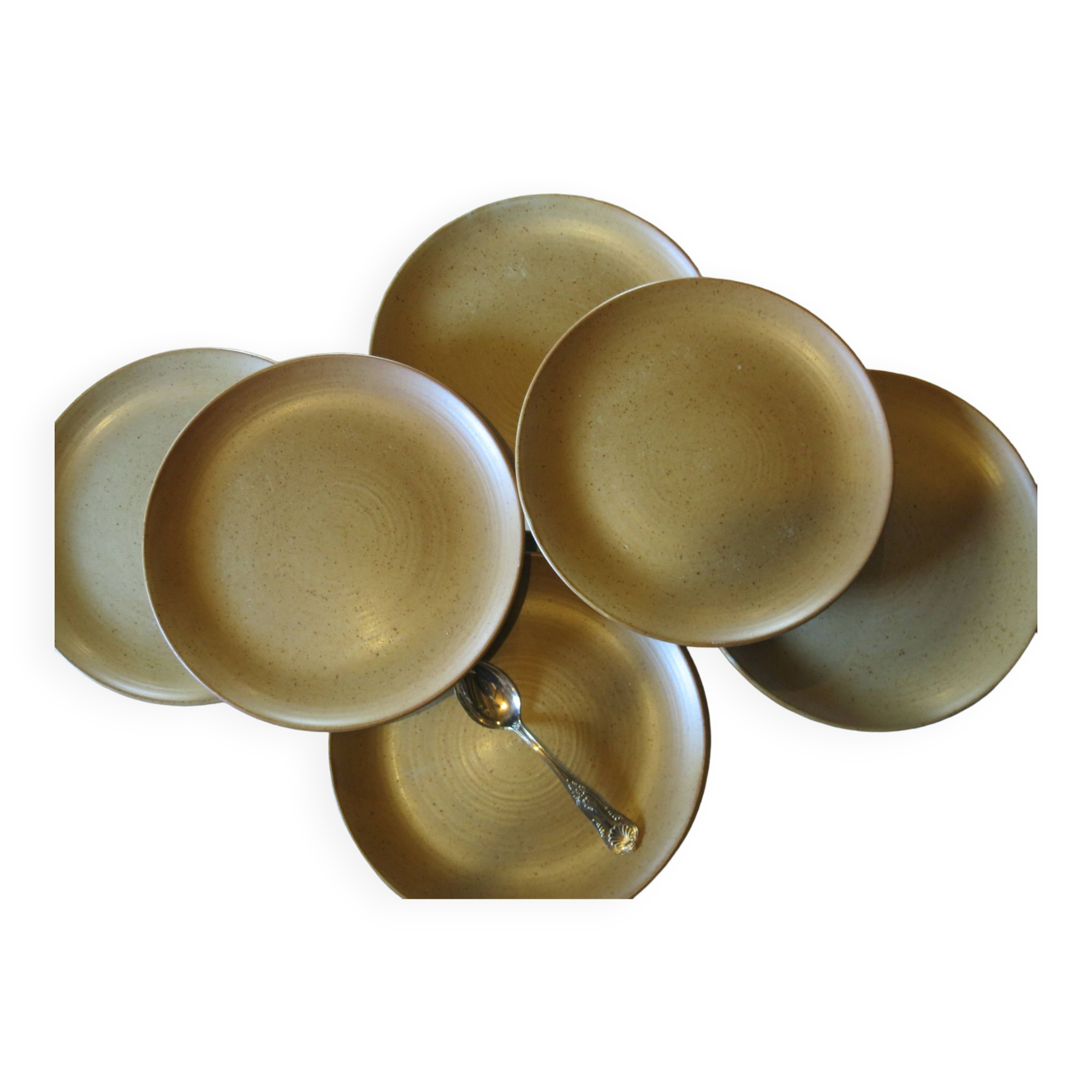 6 French stoneware dessert plates in very good condition