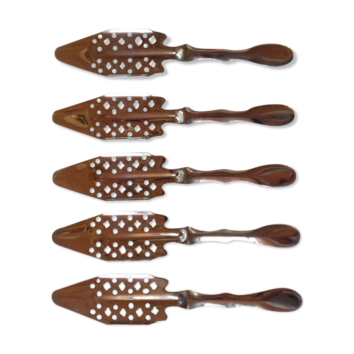 5 stainless steel absinthe spoons