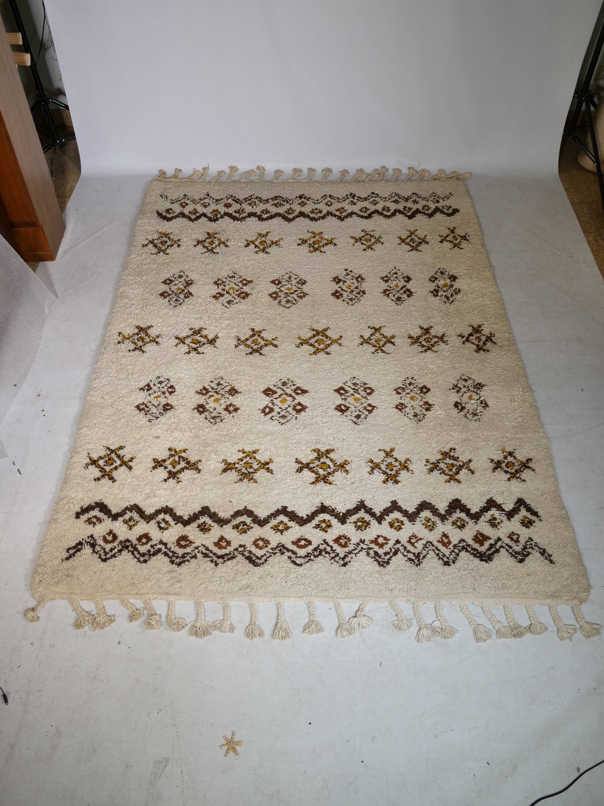 Tapis en laine berbère noué à la main, 1978