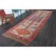 Vintage Turkish hand-knotted wool cotton beige runner rug  114x362