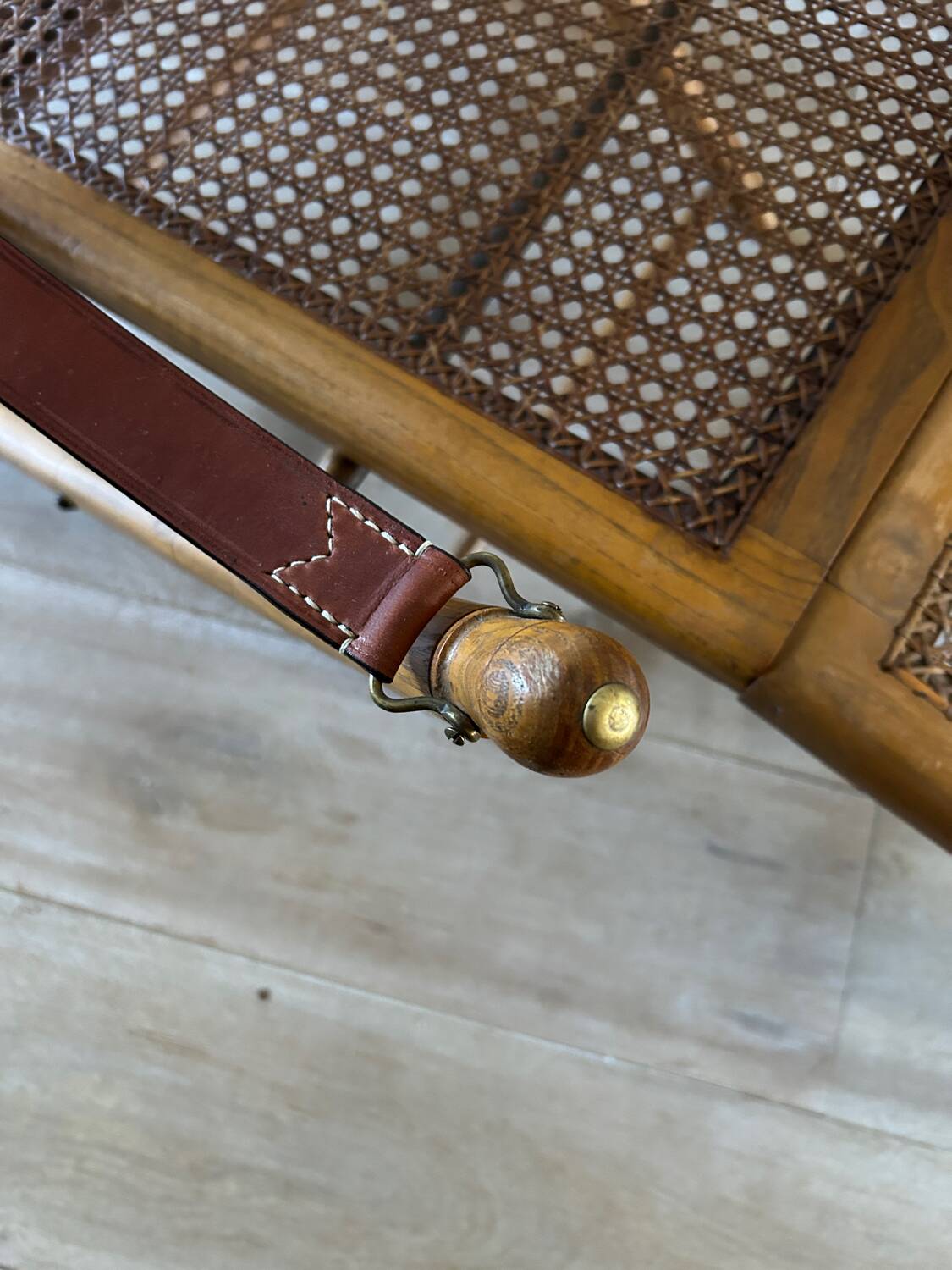 Wooden cane lounge chair