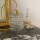 Walking lamp with vintage transparent glass globe