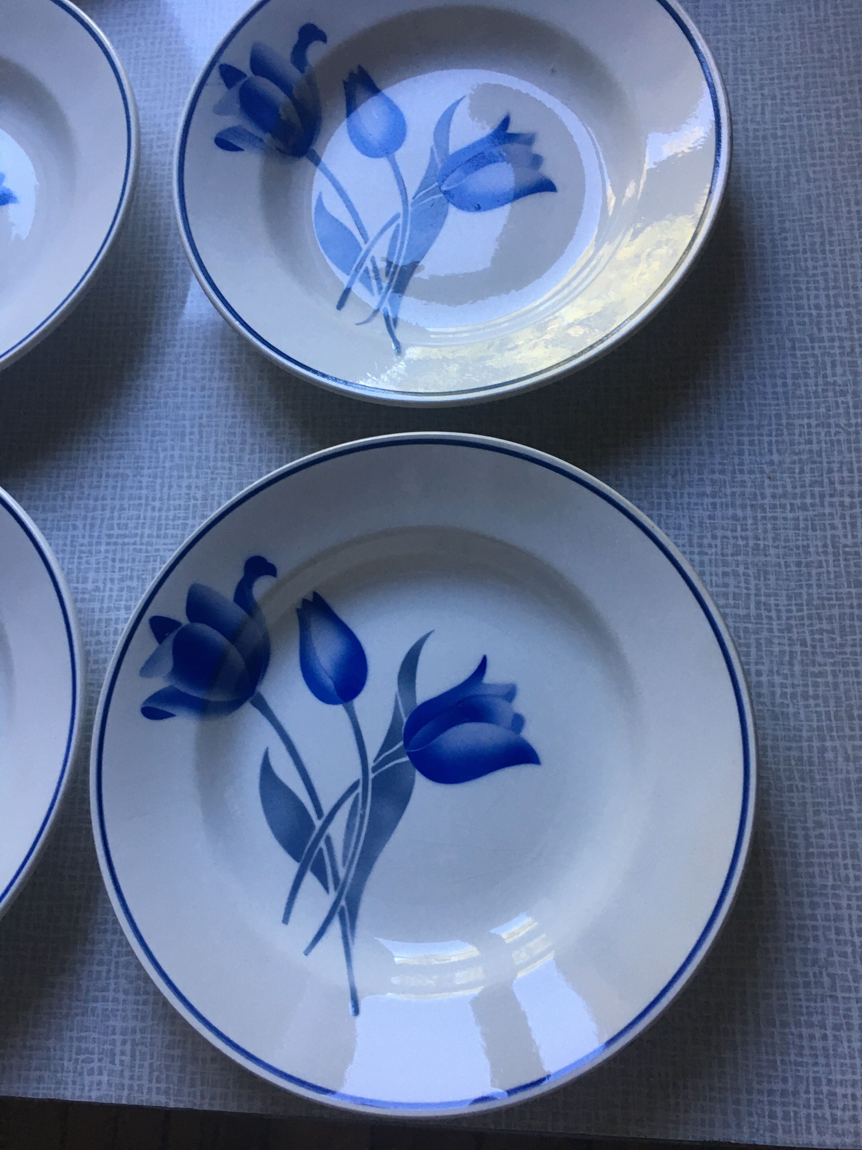 Set of 6 deep plates, Simone Moulin des Loups model