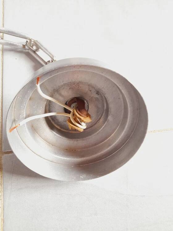 Suspension globe en opaline blanche art déco