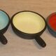 Set of 3 colored iron pans