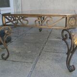 Metal and glass coffee table