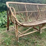 3-seater rattan bench from the 70s