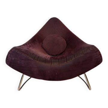 Triangular armchair "Chili" by Paul Falkenberg – Chocolate Alcantara