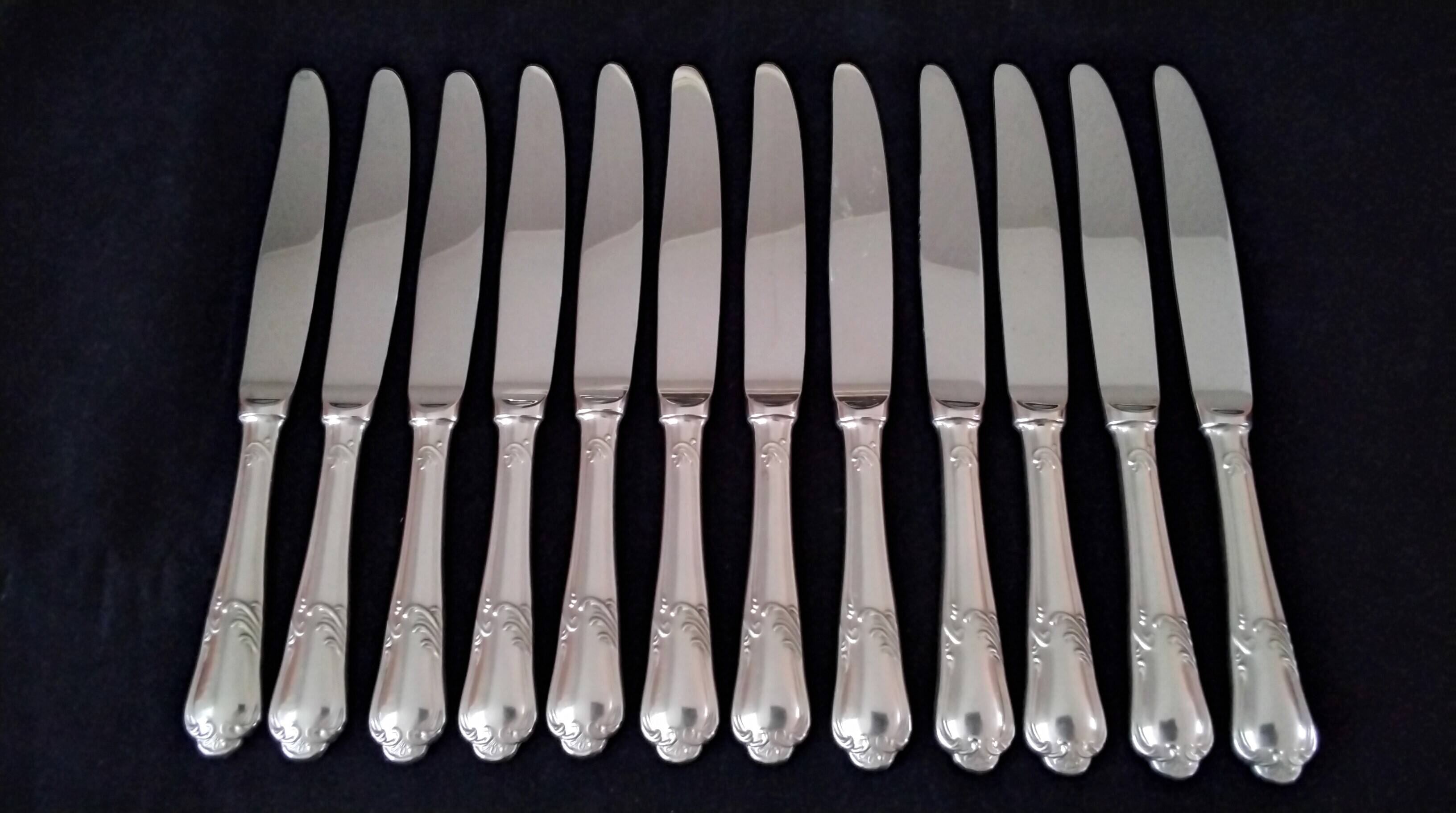 12 Guy Degrenne Rocaille Pattern Table Knives
