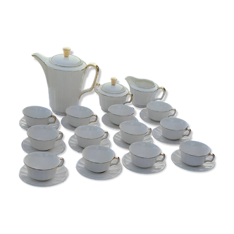 Service à café  Villeroy & Boch beige et doré complet 12 tasses