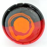Cendrier en céramique Italy vintage rouge orange noir 1970 Bitossi pour Raymor
