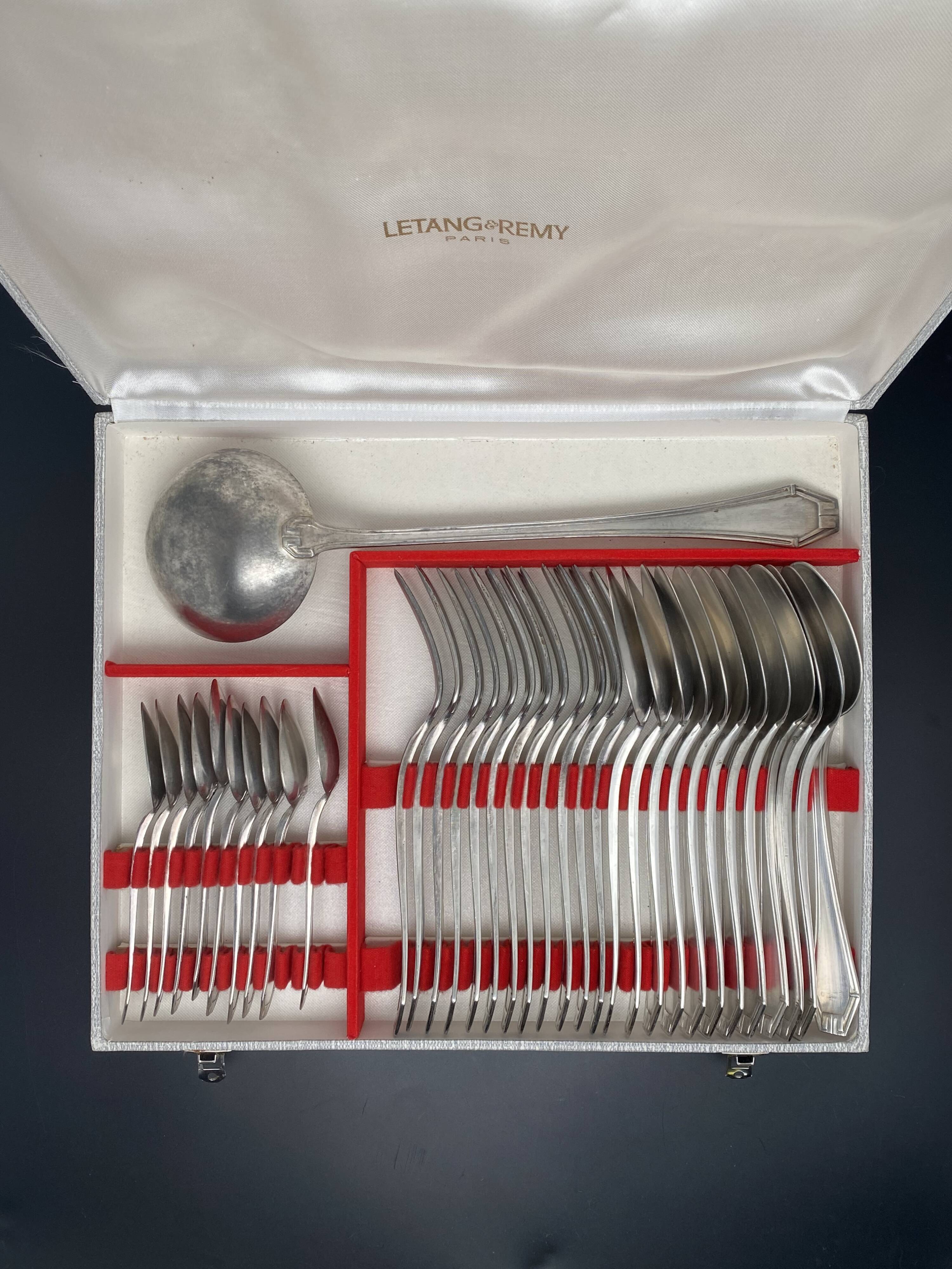 Art Deco silver metal cutlery set