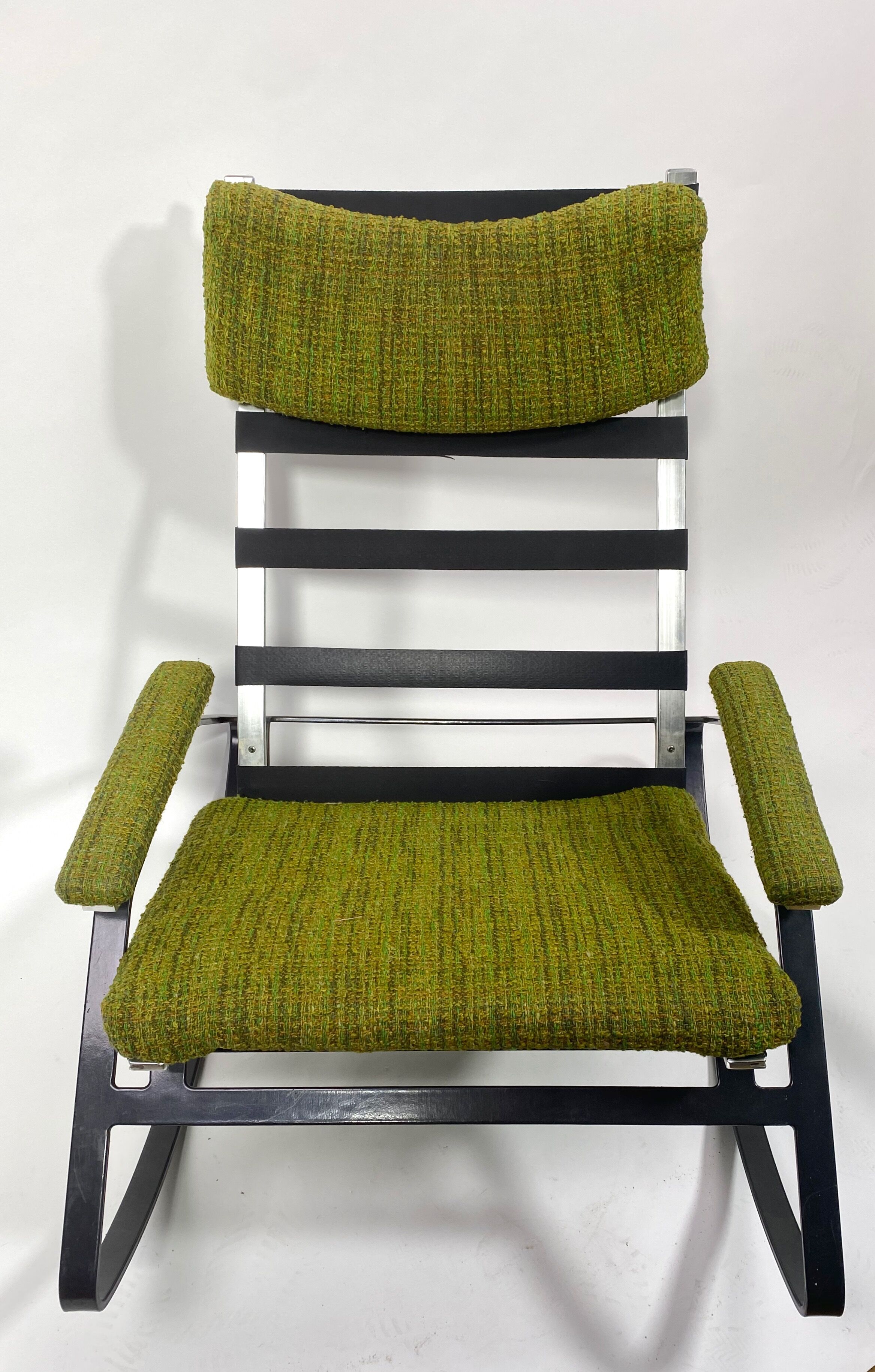 Metal and wool rocking-chair, years 70/80