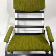 Rocking chair en métal, assise en laine, années 70/80