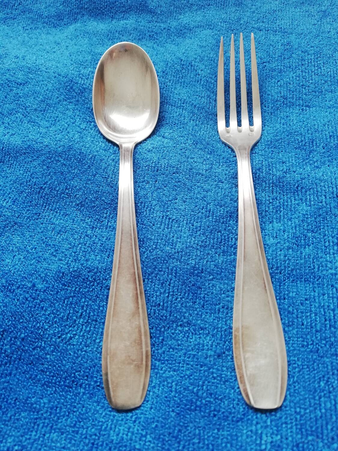 Gianini silver-plated spoon and fork