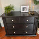 Commode vintage noire en pin peinte à la main