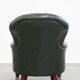 Fauteuil Chesterfield en cuir de vachette vert de style anglais