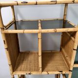 Bamboo Bookcase with Smoked Glass Shelves by Vivai del Sud, Italy