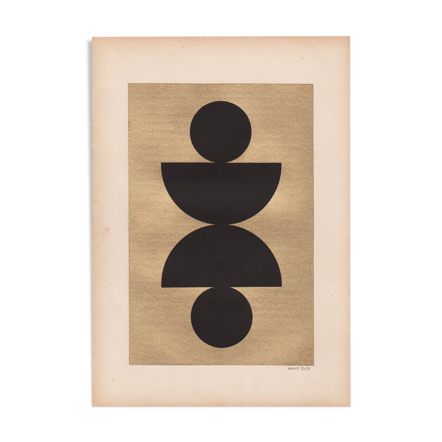 Collage on antique paper • C462 • signed Eawy