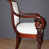 Pair Of Louis Philippe Period Armchairs With Mahogany Crosses XIX