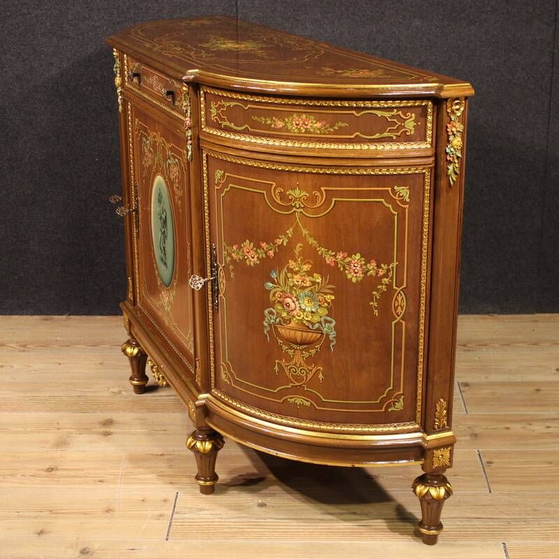 Buffet en bois peint et doré italien du 20e siècle