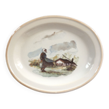 Plat oval décor breton signé
