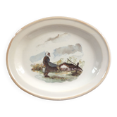 Oval dish Breton signed