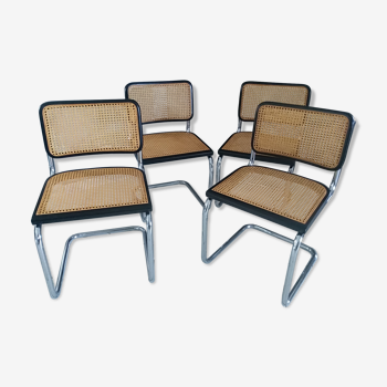 Suite of 4 chairs Cesca B32 by Marcel Breuer vintage 1992