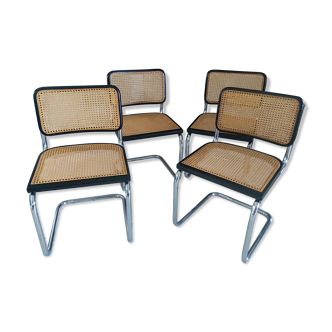 Suite of 4 chairs Cesca B32 by Marcel Breuer vintage 1992