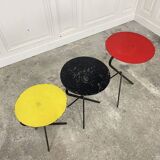 Three colorful 1950s nesting tables