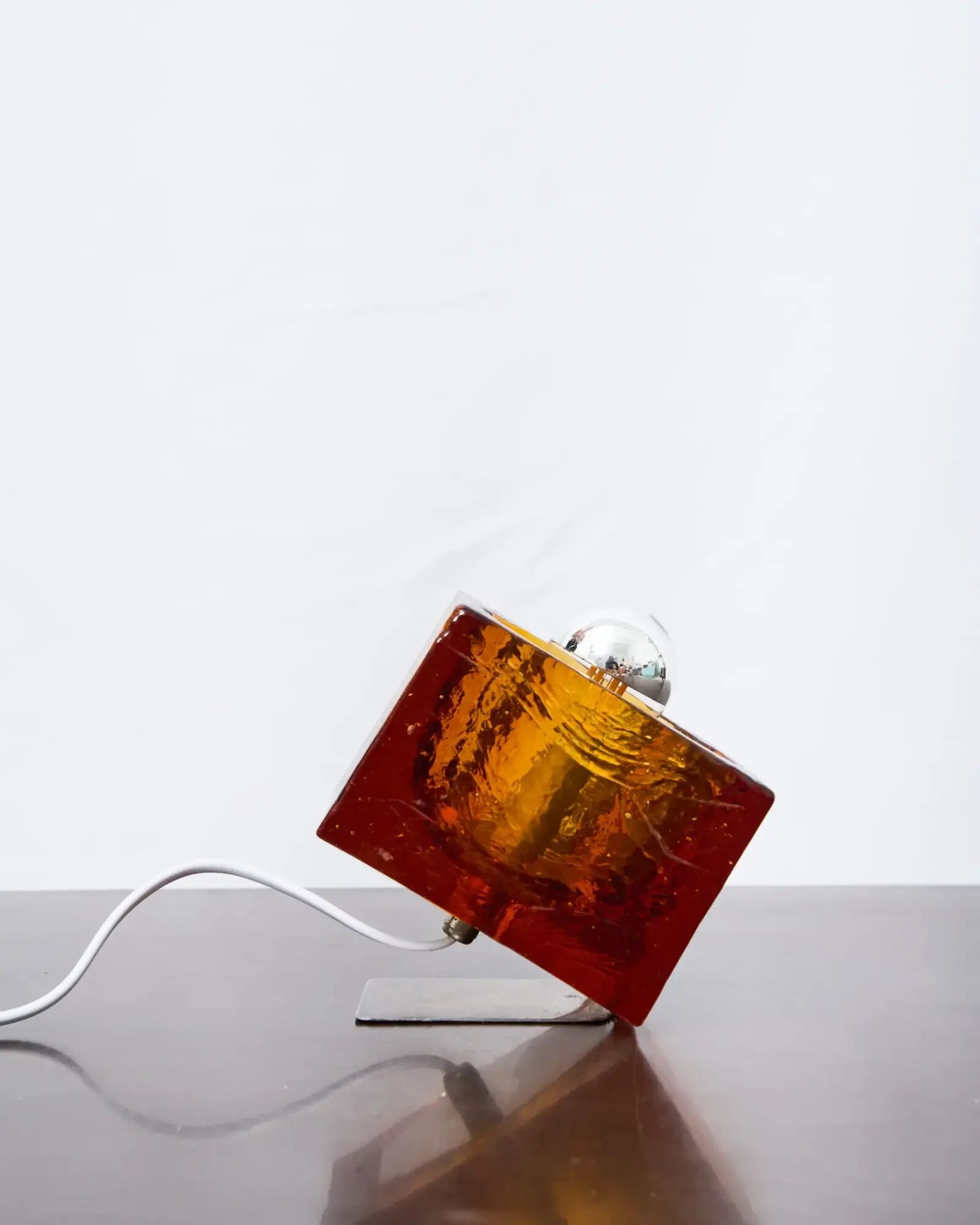 Cubic table lamp "Coca" in Murano glass, Italy, 1970s