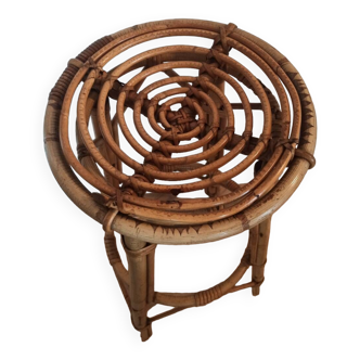 Vintage rattan stool