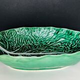 Slurry dish decorated with cabbage leaf