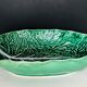 Slurry dish decorated with cabbage leaf