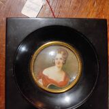 Miniature portrait on hand-painted ivory