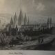 Cluny Abbey engraving framed by E.Sagot late 19th century