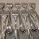 12 silver-plated metal cake forks by Ercuis silversmiths, Contours pattern