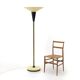 Floor lamp with white metal reflector, 1940s