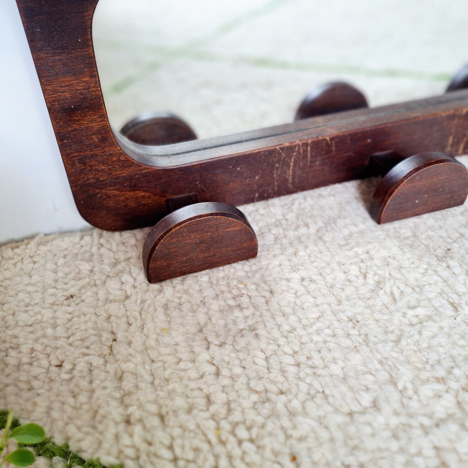 Antique coat rack in mirror wood