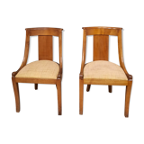 Pair of gondola chairs made of cherry tree