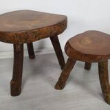 Brutalist coffee table and stools