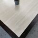 Table basse vintage travertin et bois design 1970