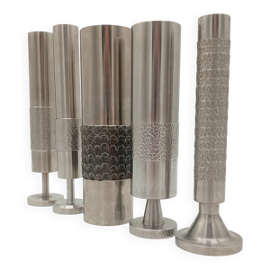 Lot 5 vases tube rouleau