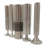Lot 5 tube vases brutalist bmf steel 60s 70s wmf space age