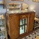 Art Deco wooden sideboard with mirror and marble