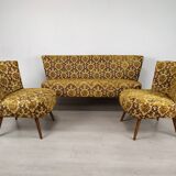 Bench and 2 vintage cocktail armchairs