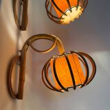 Appliques Louis Sognot bambou années 60