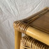 Commode vintage en rotin et bambou