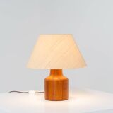 Solid teak table lamp by Kirk Copenhagen (Denmark, 1960s).
