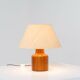 Solid teak table lamp by Kirk Copenhagen (Denmark, 1960s).